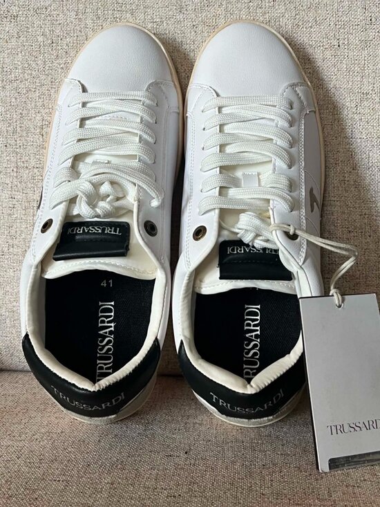 NWT Trussardi Ector Low-Top Sneaker White/Black Size 41 main image 9